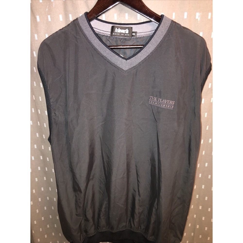 Ashworth Weather Systems V Neck Pullover Vest W/Players Championship Logo Sz 2XL